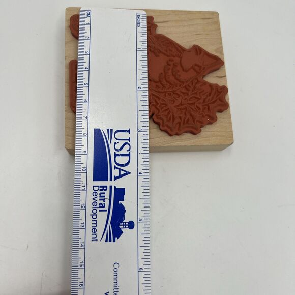 Red Cardinal Bird Holly Berries Winter Christmas Rubber Stamp PSX K-1324 1994 - Picture 5 of 9